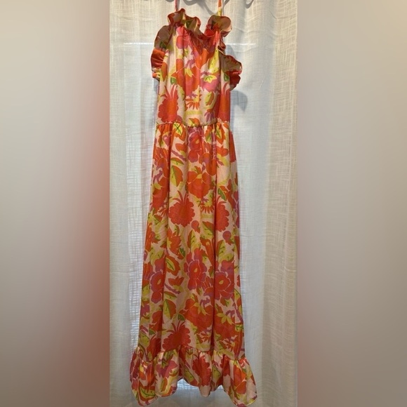 CK Bradley Women’s Large Dove Maxi Dress in Falconer Sunburst Halter NO BELT - Picture 7 of 15